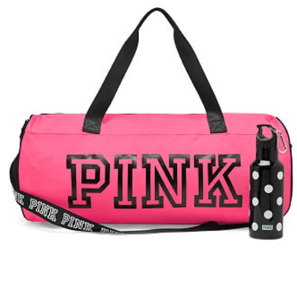 NWT PINK DUFFLE & Water bottle